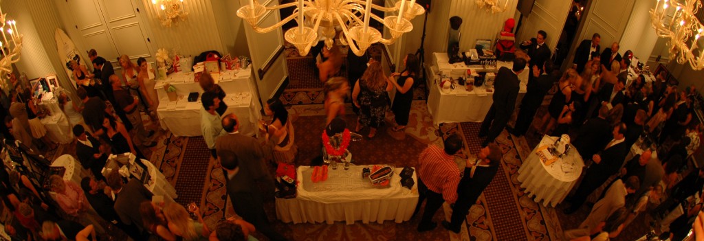 top down view of silent auction gala event