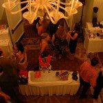 top down view of silent auction gala event